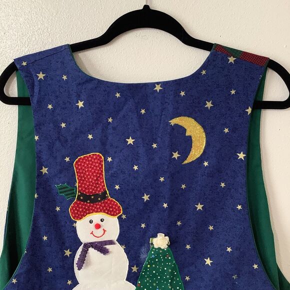 Vintage 90s Handmade Santa Snowman Colorful Ugly Christmas Sweater Vest One Size - Picture 6 of 9